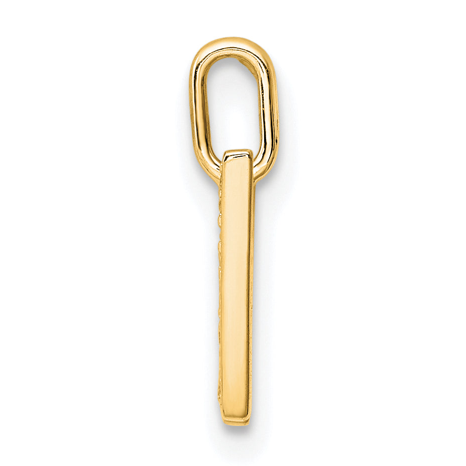 14K  Gold Diamond Letter W Initial Pendant