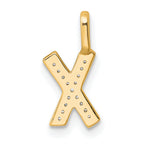 14K  Gold Diamond Letter X Initial Pendant