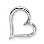 14k White Gold Diamond Heart Chain Slide