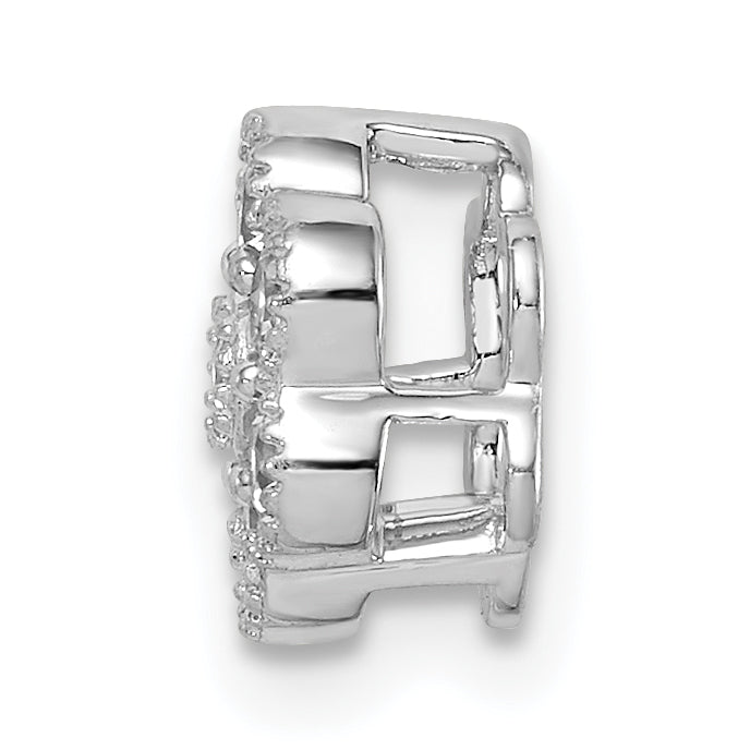 14k White Gold 1/4 carat Lab Grown Diamond VS/SI+ G+ Complete Floral Chain Slide Pendant Secondary image