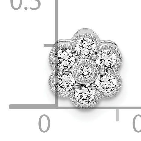 14k White Gold 1/4 carat Lab Grown Diamond VS/SI+ G+ Complete Floral Chain Slide Pendant