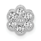 14k White Gold 1/4 carat Lab Grown Diamond VS/SI+ G+ Complete Floral Chain Slide Pendant