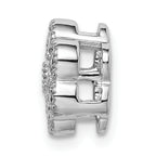 14k White Gold 1/2 carat Lab Grown Diamond VS/SI+ G+ Complete Floral Chain Slide Pendant