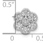 14k White Gold 1/2 carat Lab Grown Diamond VS/SI+ G+ Complete Floral Chain Slide Pendant