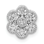 14k White Gold 1/2 carat Lab Grown Diamond VS/SI+ G+ Complete Floral Chain Slide Pendant