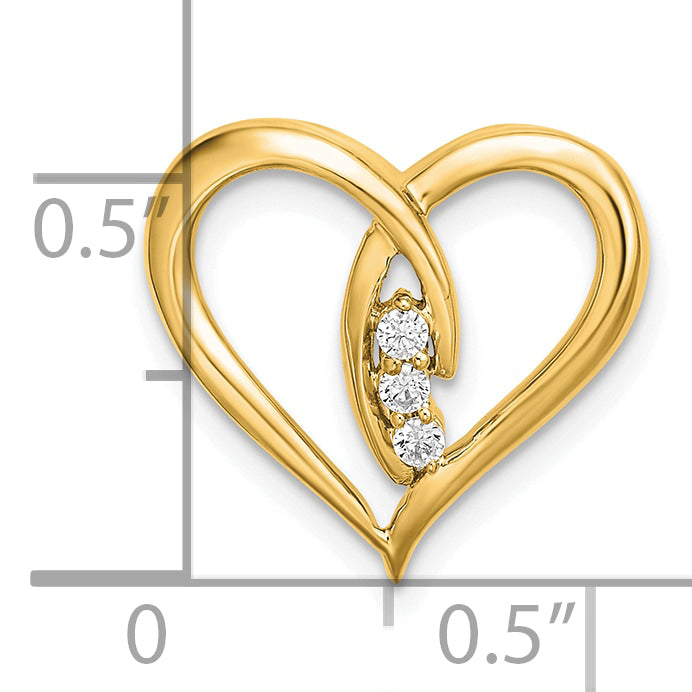 14k Diamond Polished Heart Chain Slide Secondary image