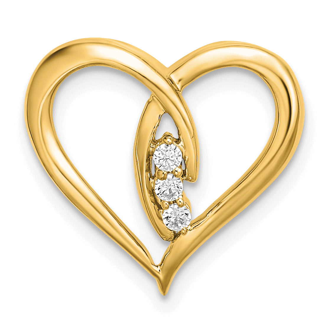 14k Diamond Polished Heart Chain Slide Main image
