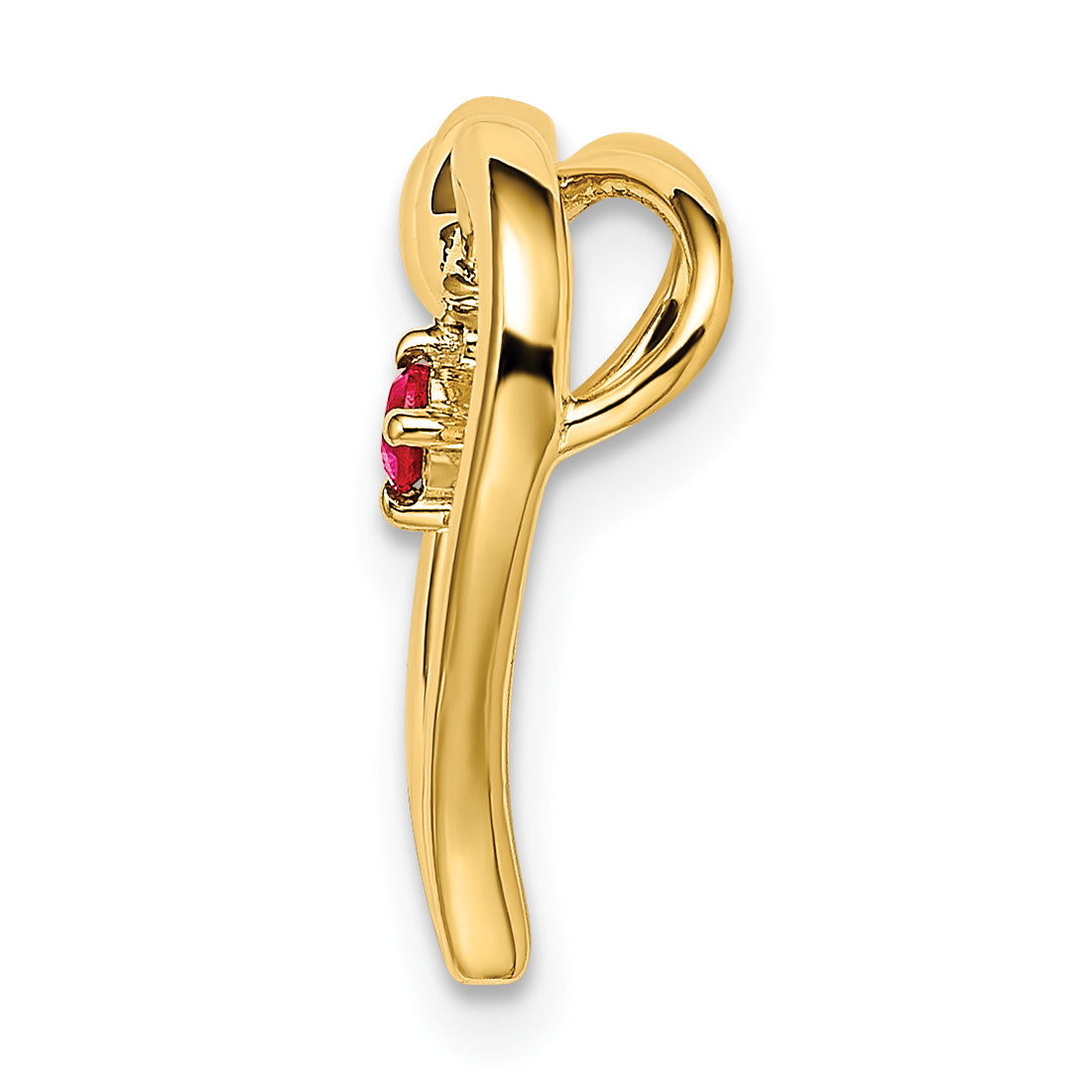 14k Polished Ruby Heart Chain Slide Secondary image