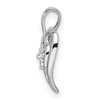 14k White Gold Polished Heart Diamond Pendant