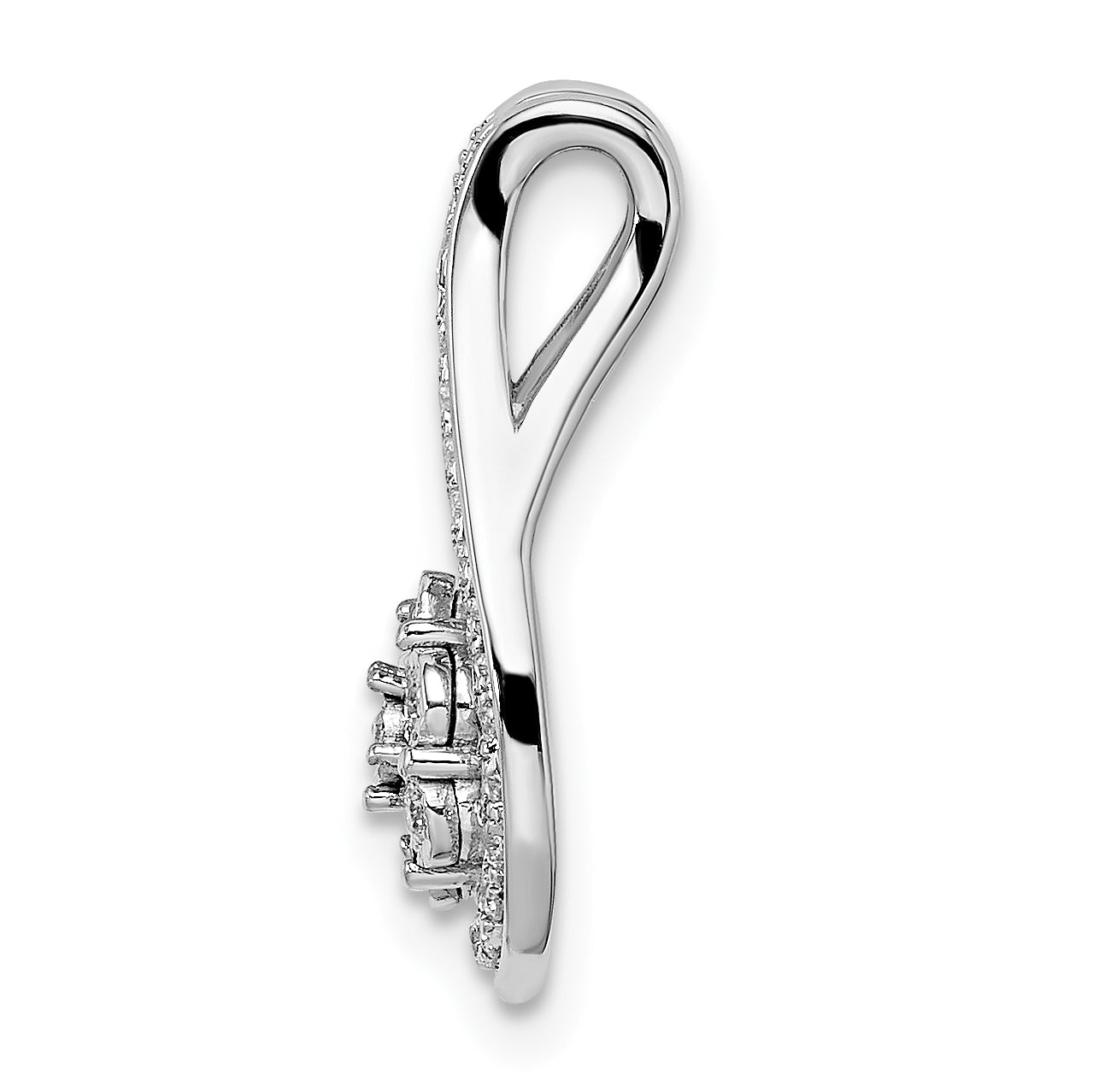 14k White Gold 1/5 carat Lab Grown Diamond VS/SI+ G+ Fashion Teardrop Chain Slide Pendant
