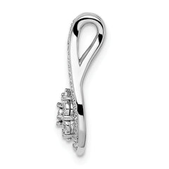14k White Gold 1/5 carat Lab Grown Diamond VS/SI+ G+ Fashion Teardrop Chain Slide Pendant