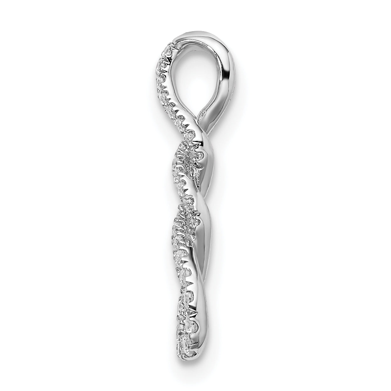 10k White Gold Diamond Twist Chain Slide Secondary image