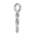 10k White Gold Diamond Twist Chain Slide