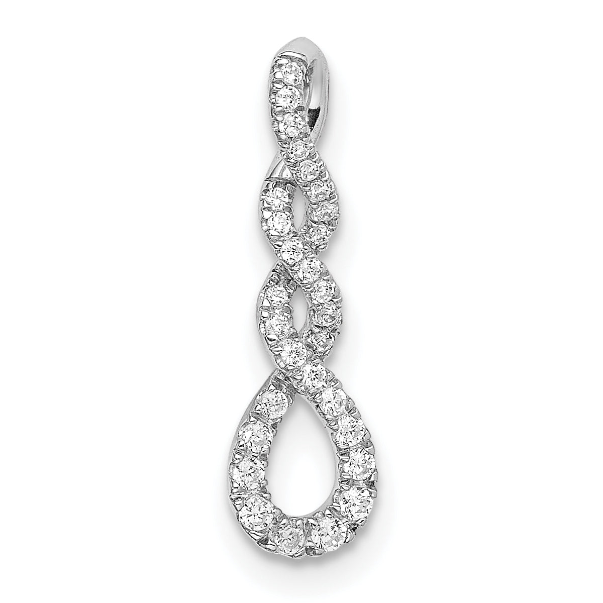 10k White Gold Diamond Twist Chain Slide Main image