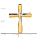 14k Polished Diamond Cross Chain Slide