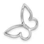 10k White Gold Polished Butterfly Diamond Chain Slide