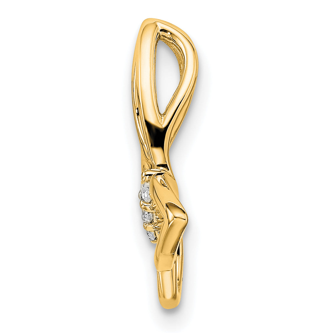 14k Polished Butterfly Diamond Chain Slide Secondary image