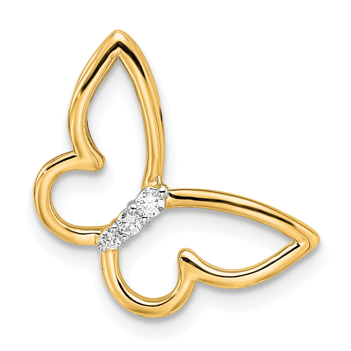 14k Polished Butterfly Diamond Chain Slide Main image