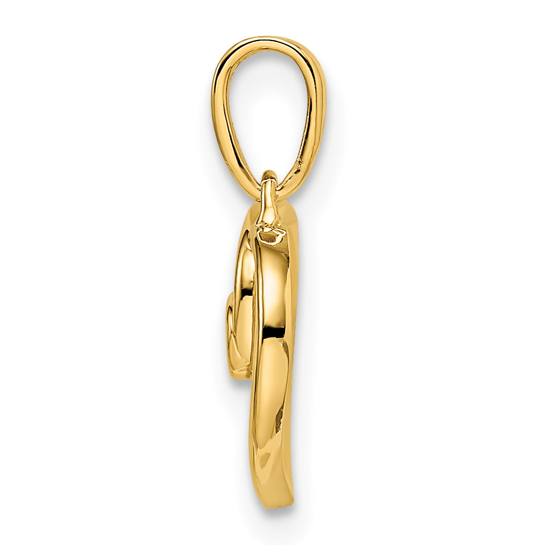 14k Polished Heart Diamond Pendant Secondary image