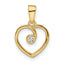 14k Polished Heart Diamond Pendant