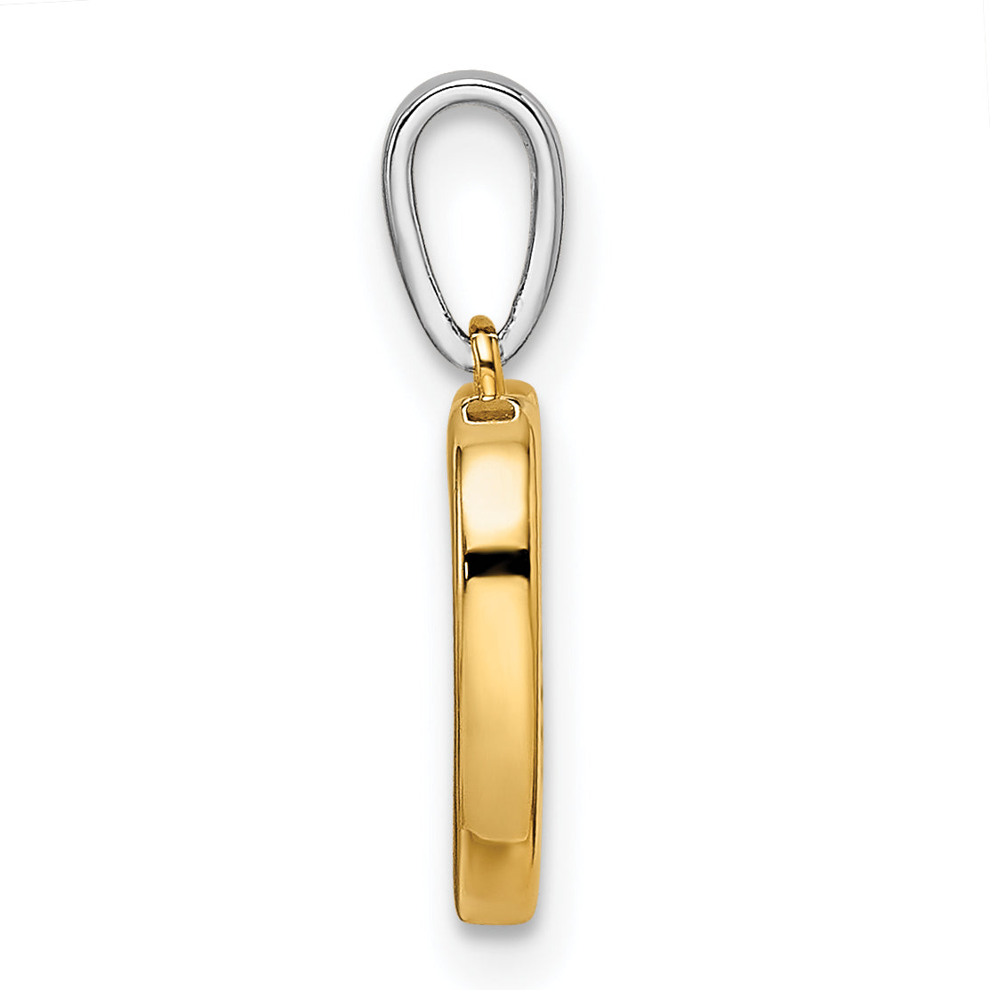 14k Two-tone Heart Dangle Diamond Pendant Secondary image