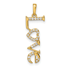 14k Polished LOVE Diamond Pendant