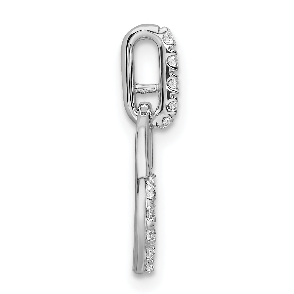 10k White Gold Circle Diamond Pendant Secondary image