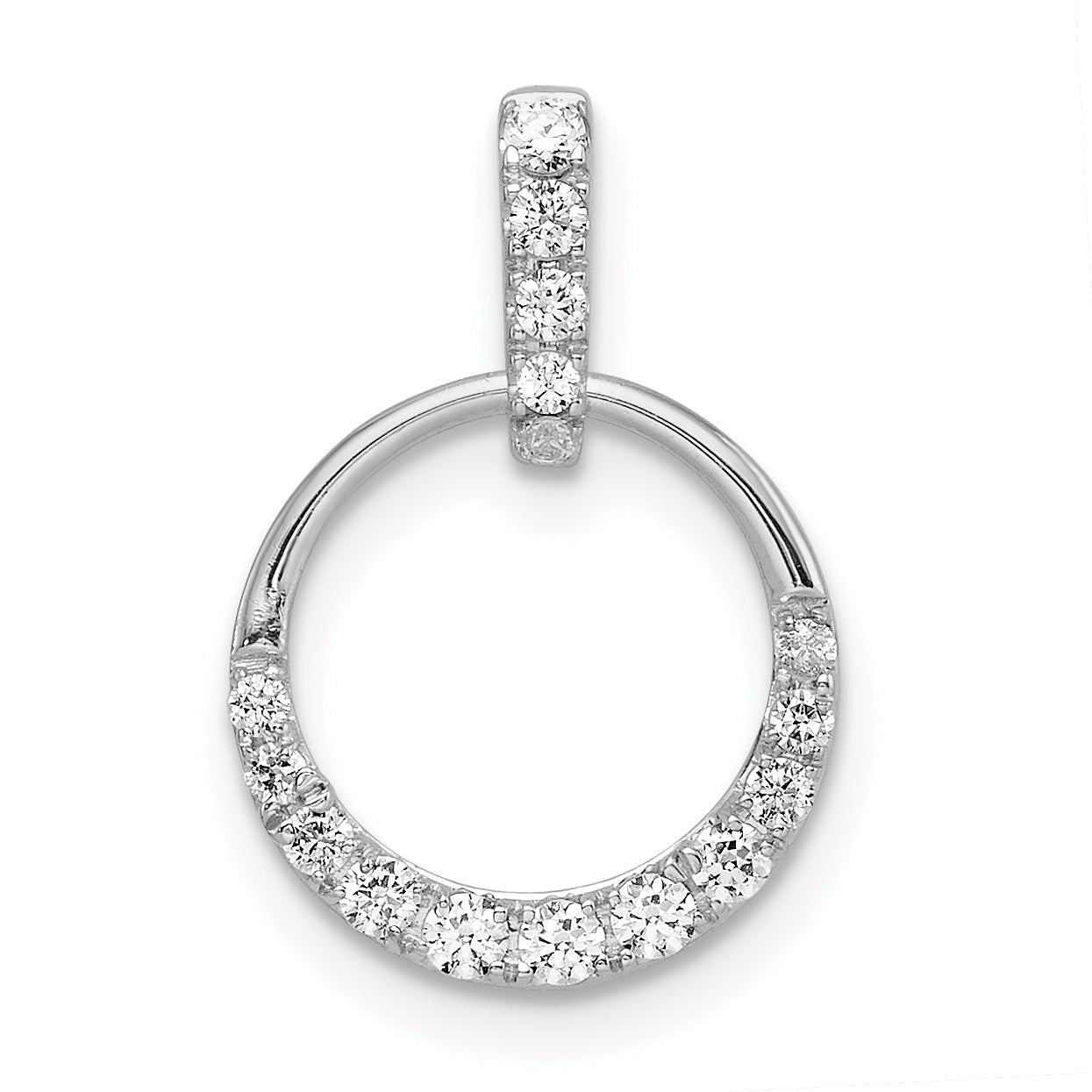 14k White Gold 1/4 carat Lab Grown Diamond VS/SI+ G+ Complete Circle Dangle Pendant Main image