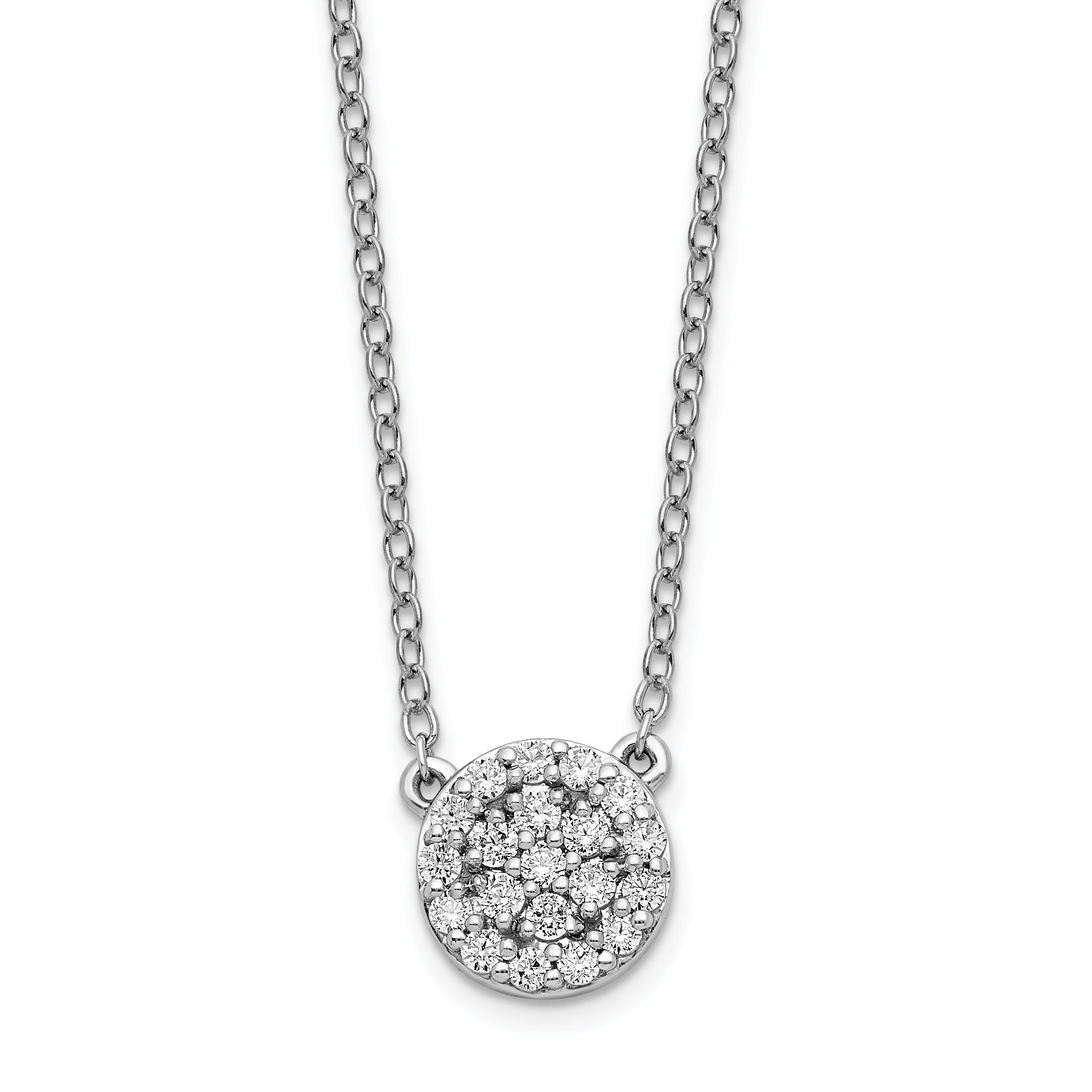 14k White Gold 1/5 carat Lab Grown Diamond VS/SI+ G+ Complete 18 inch Necklace Main image