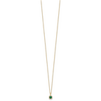 14k 1/10 carat Lab Grown Diamond VS/SI+ G+ and Created Emerald Complete 18 inch Pendant Necklace