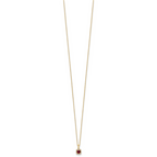 10k 1/10 carat Lab Grown Diamond VS/SI+ G+ and Created Ruby Complete 18 inch Pendant Necklace