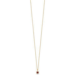 10k 1/10 carat Lab Grown Diamond VS/SI+ G+ and Created Ruby Complete 18 inch Pendant Necklace