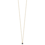10k 1/10 carat Lab Grown Diamond VS/SI+ G+ and Created Sapphire Complete 18 inch Pendant Necklace