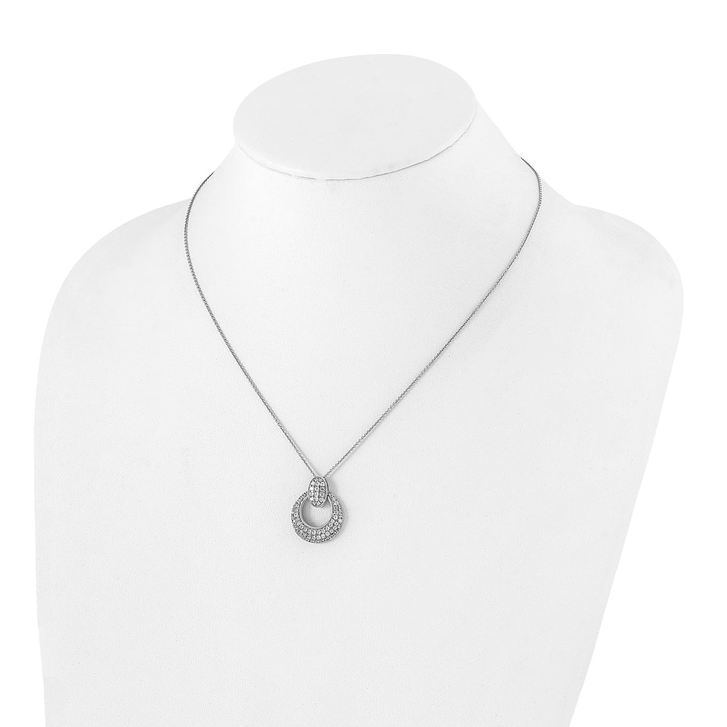 Lab-Grown Diamond Circle Necklace in 14K White Gold (1 1/6 ct. tw.), 18 Inch - Sophia Jewelers
