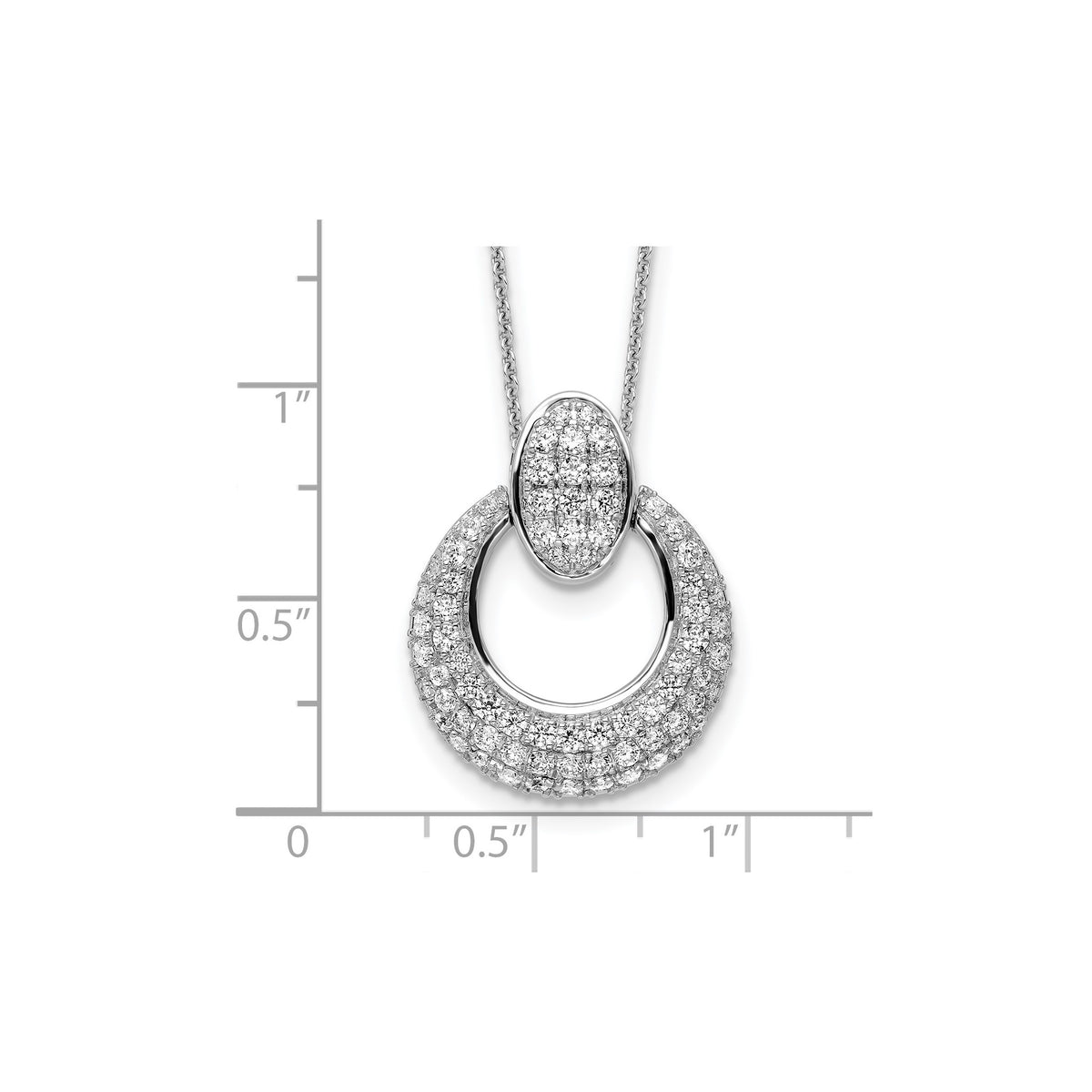 Lab-Grown Diamond Circle Necklace in 14K White Gold (1 1/6 ct. tw.), 18 Inch - Sophia Jewelers
