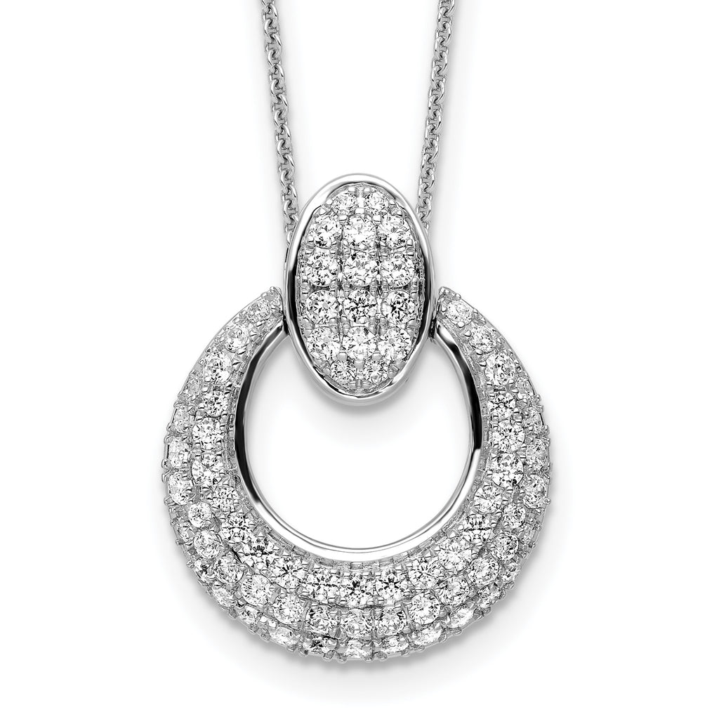 Lab-Grown Diamond Circle Necklace in 14K White Gold (1 1/6 ct. tw.), 18 Inch - Sophia Jewelers