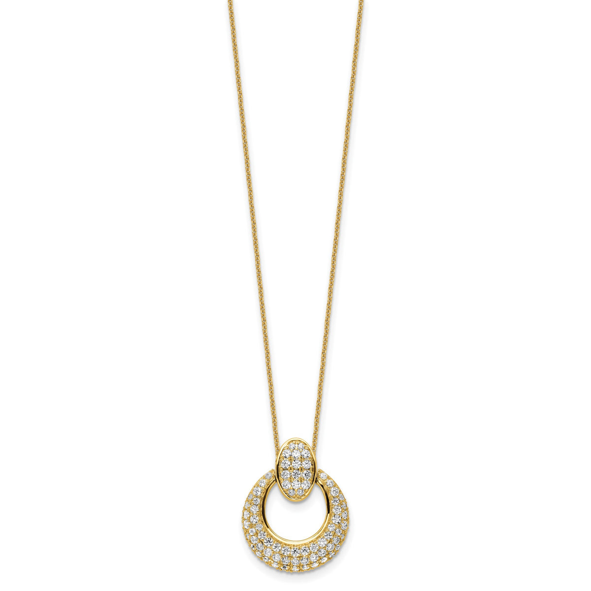 Lab-Grown Diamond Circle Necklace in 14K Yellow Gold (1 1/6 ct. tw.), 18 Inch - Sophia Jewelers