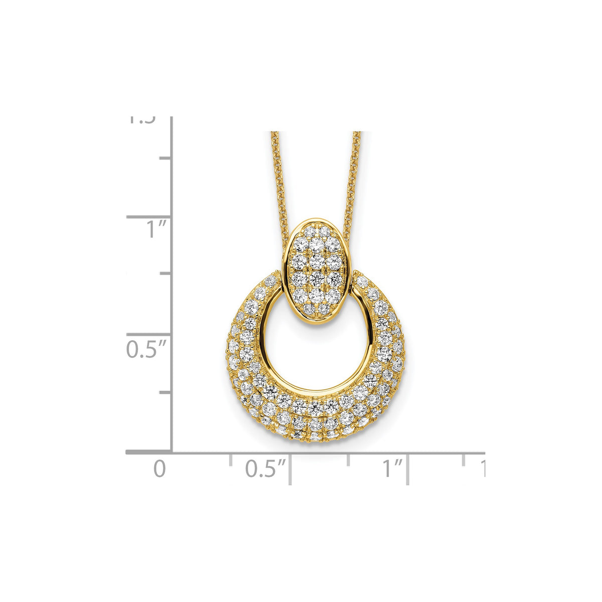 Lab-Grown Diamond Circle Necklace in 14K Yellow Gold (1 1/6 ct. tw.), 18 Inch - Sophia Jewelers