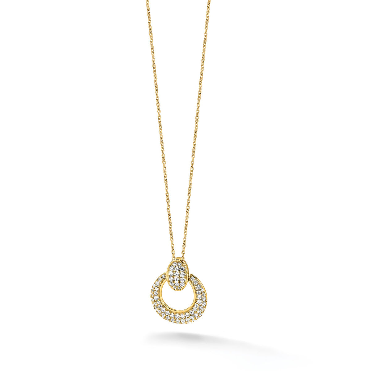 Lab-Grown Diamond Circle Necklace in 14K Yellow Gold (1 1/6 ct. tw.), 18 Inch - Sophia Jewelers