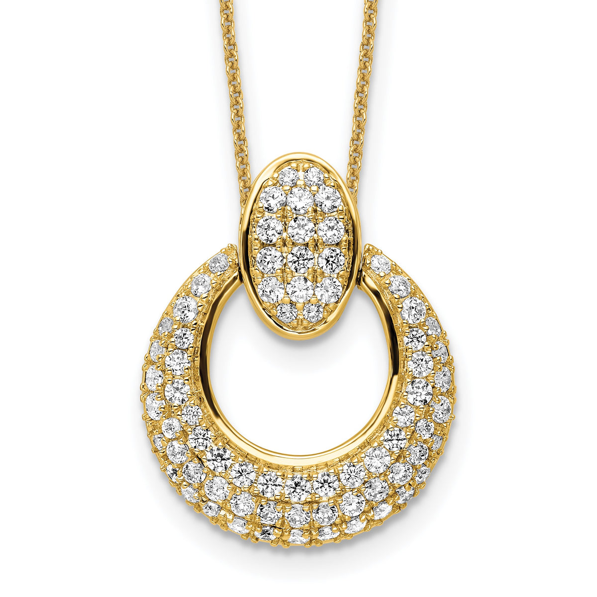 Lab-Grown Diamond Circle Necklace in 14K Yellow Gold (1 1/6 ct. tw.), 18 Inch - Sophia Jewelers Main image