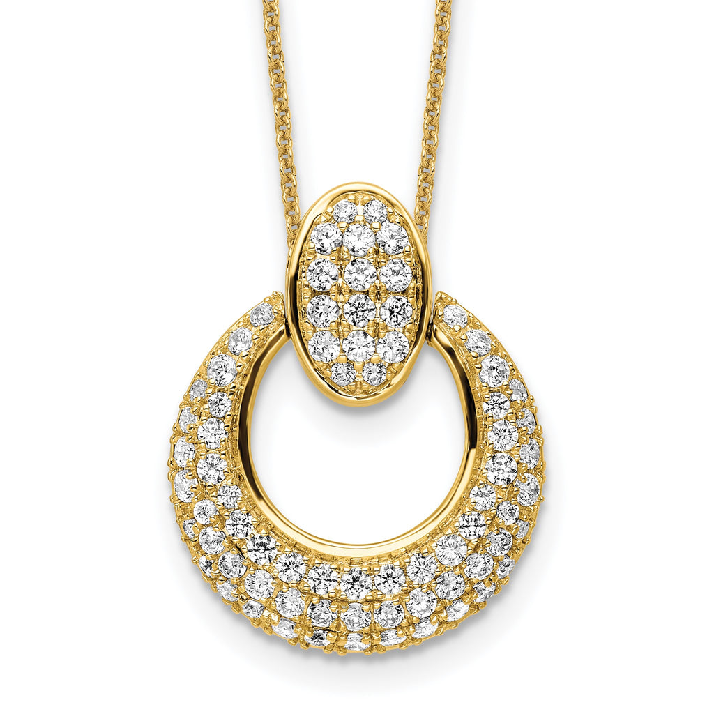 Lab-Grown Diamond Circle Necklace in 14K Yellow Gold (1 1/6 ct. tw.), 18 Inch - Sophia Jewelers
