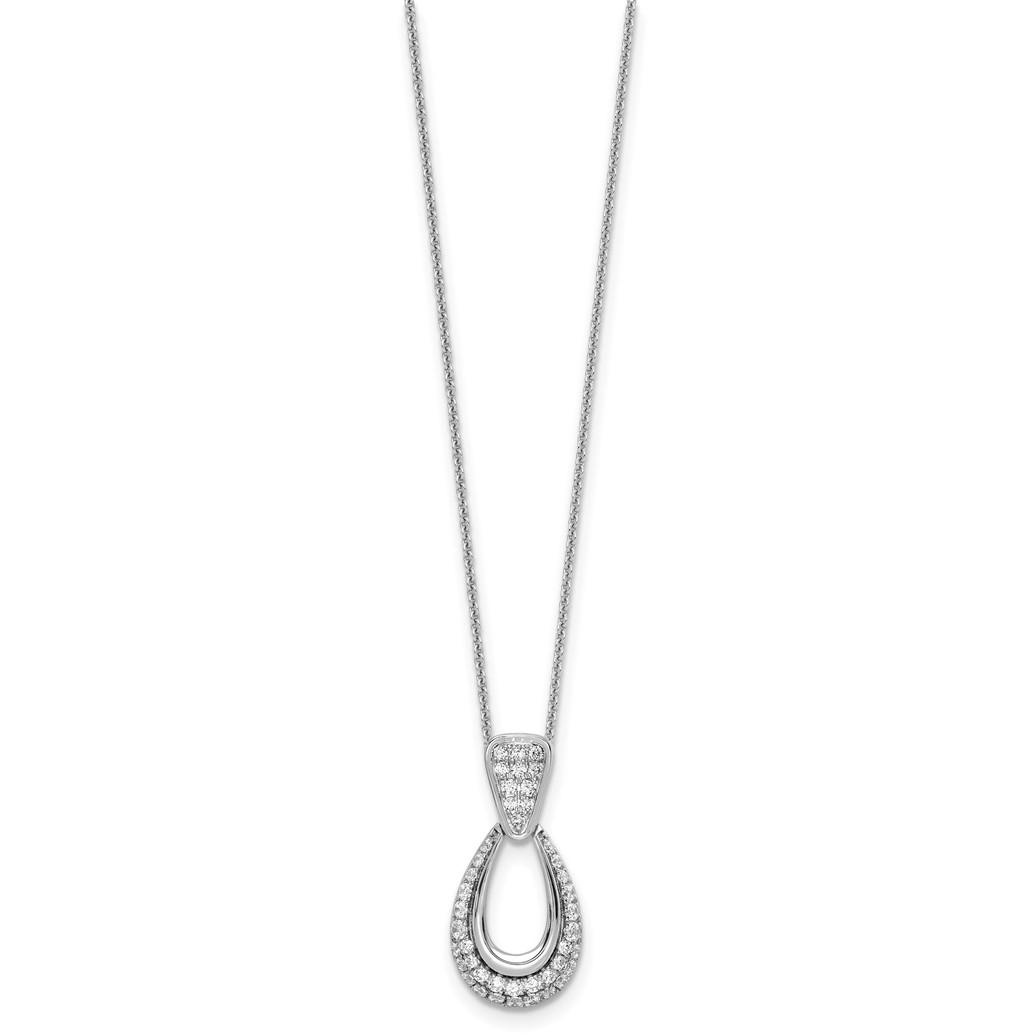 Lab-Grown Diamond Teardrop Necklace in 14K White Gold (1/2 ct. tw.), 18 Inch Secondary image