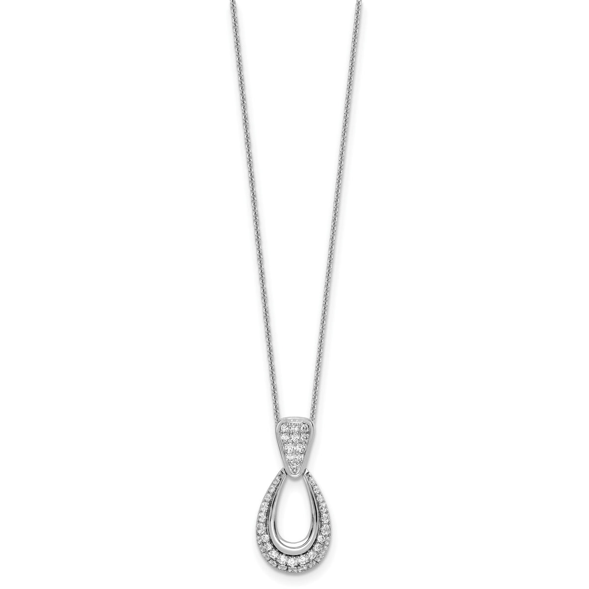 Lab-Grown Diamond Teardrop Necklace in 14K White Gold (1/2 ct. tw.), 18 Inch - Sophia Jewelers