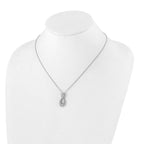 Lab-Grown Diamond Teardrop Necklace in 14K White Gold (1/2 ct. tw.), 18 Inch - Sophia Jewelers