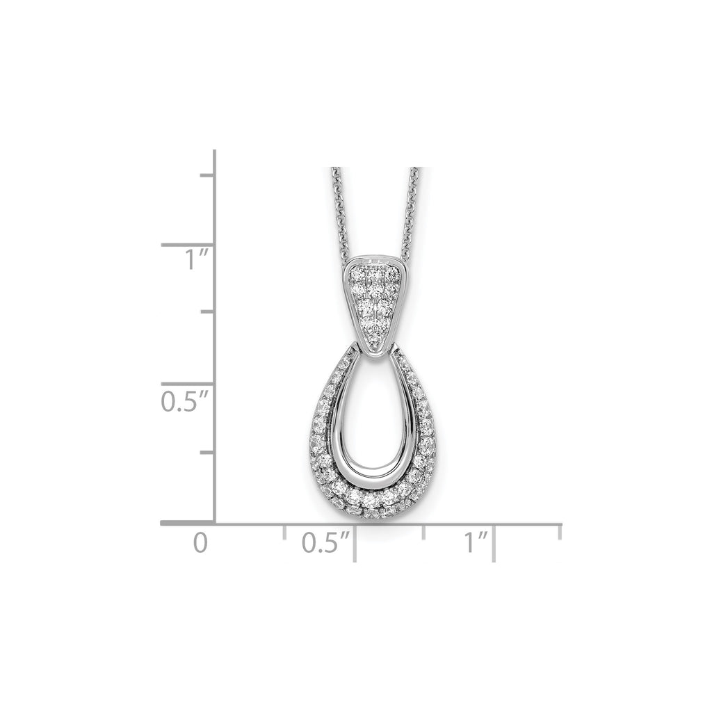 Lab-Grown Diamond Teardrop Necklace in 14K White Gold (1/2 ct. tw.), 18 Inch - Sophia Jewelers
