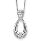 Lab-Grown Diamond Teardrop Necklace in 14K White Gold (1/2 ct. tw.), 18 Inch - Sophia Jewelers