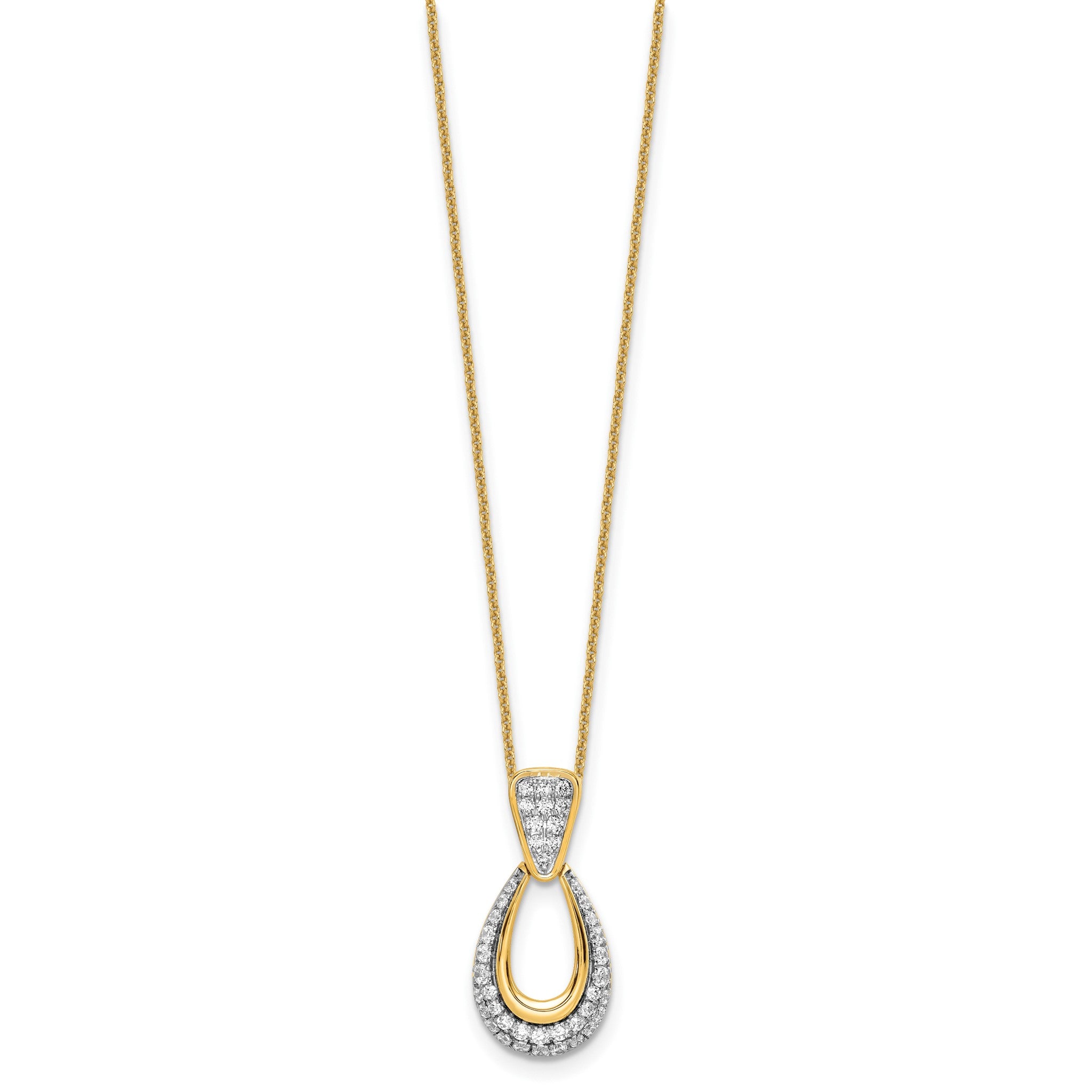 Lab-Grown Diamond Teardrop Necklace in 14K Yellow Gold (1/2 ct. tw.), 18 Inch Secondary image