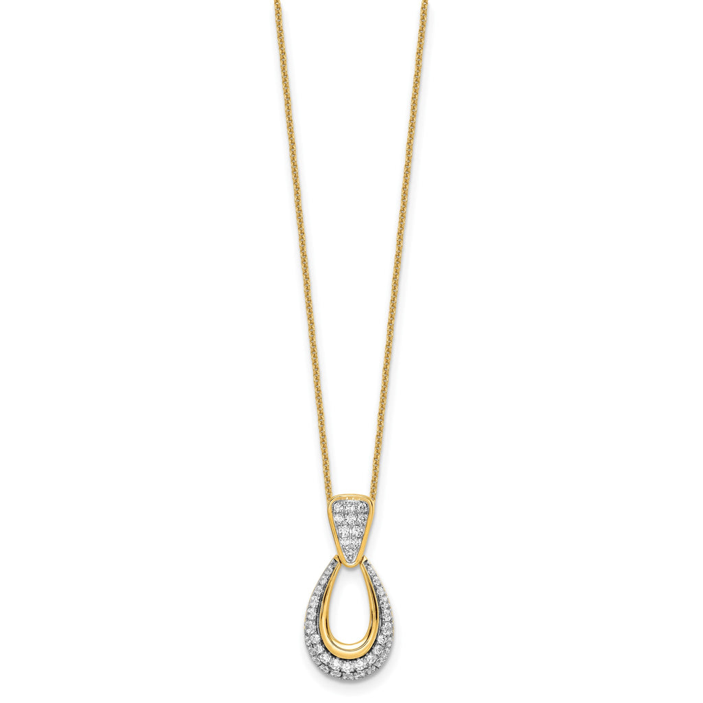 Lab-Grown Diamond Teardrop Necklace in 14K Yellow Gold (1/2 ct. tw.), 18 Inch - Sophia Jewelers