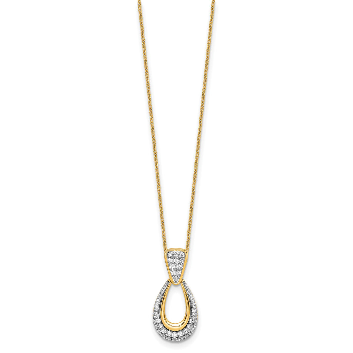 Lab-Grown Diamond Teardrop Necklace in 14K Yellow Gold (1/2 ct. tw.), 18 Inch - Sophia Jewelers