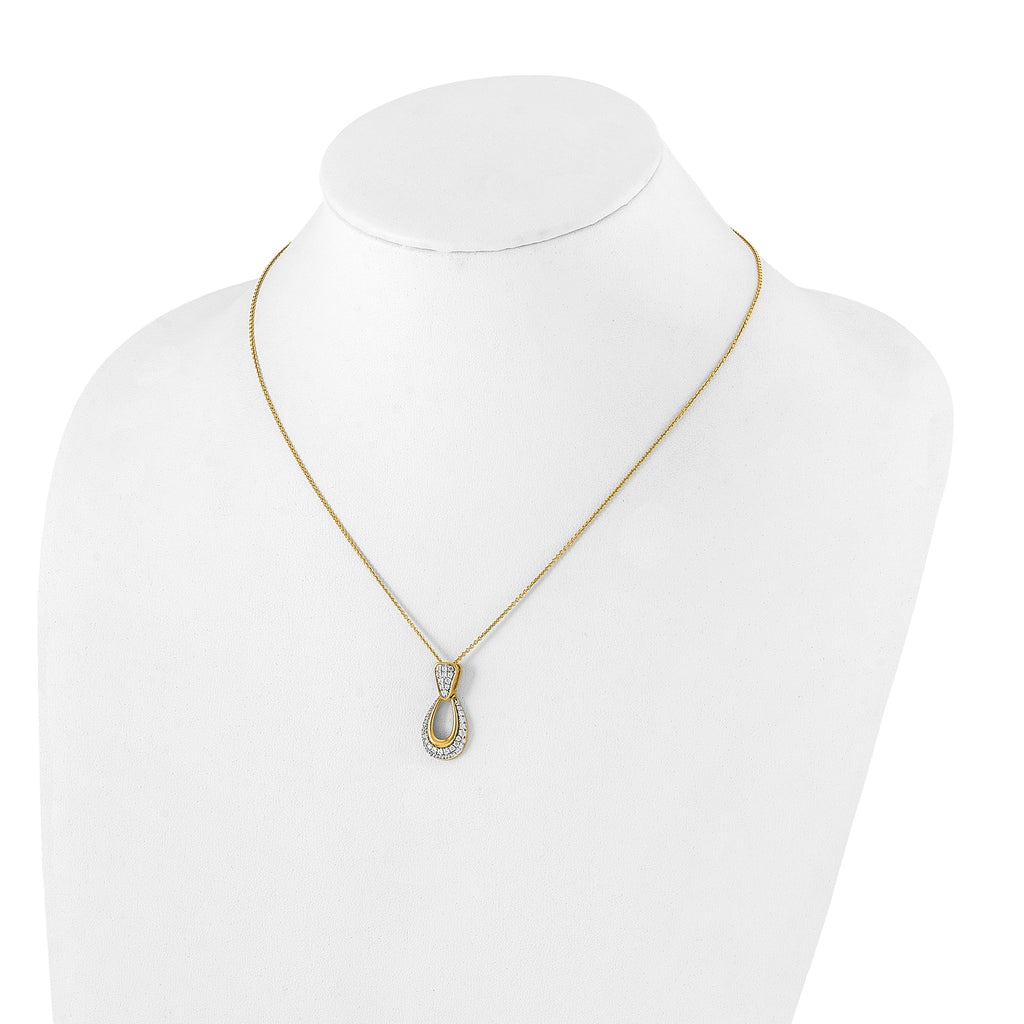 Lab-Grown Diamond Teardrop Necklace in 14K Yellow Gold (1/2 ct. tw.), 18 Inch - Sophia Jewelers